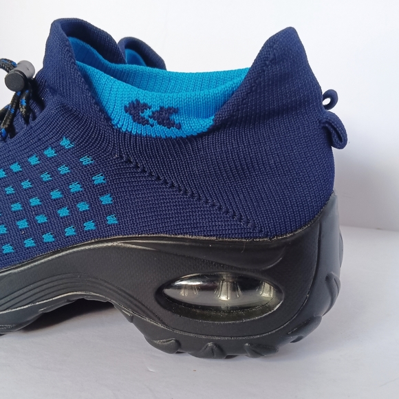 💙 Slow Man Walking Shoes Air Cushion Mesh Slip on 39.5 9 Blue Womens - Picture 6 of 10